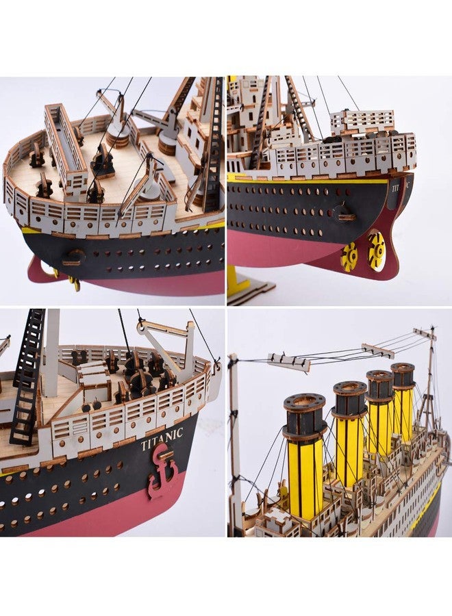 Bitopbi Large Size Titanic Model 3D Wooden Puzzles Cruise Ship Collectible Building DIY Assembly Constructor Kit Collection Gift for Teens and Adults (A3 Titanic) - Image 4